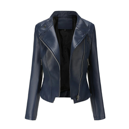 Women's Faux Leather Jacket - Moto Biker Short Coat Casual Jackets