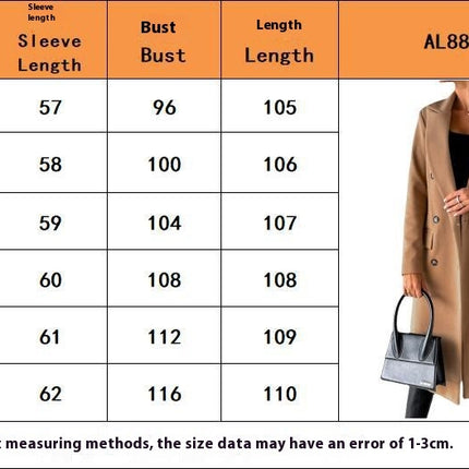 Women's Basic Designed Notch Lapel Double Breasted Mid-Long Pea Coat