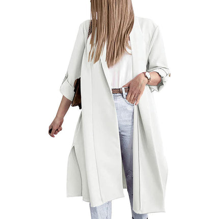 Women's Long Sleeve Open Front Fit Long Cardigans Coats