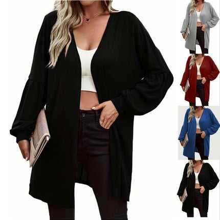 Women's Casual Lightweight Lantern Long Sleeve Cardigan Coat