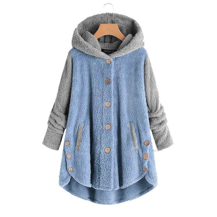 Women's Winter Long Sleeve Fuzzy Fleece Hooded Cardigans Jacket Coats with Pocket