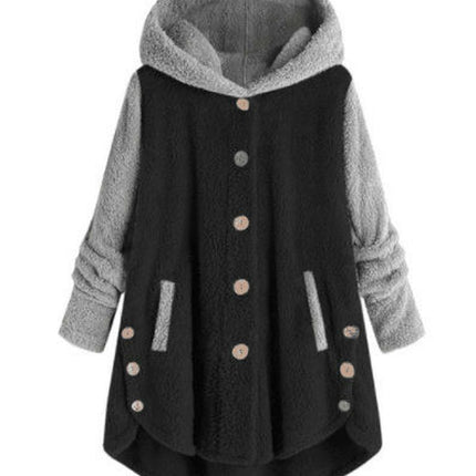 Women's Winter Long Sleeve Fuzzy Fleece Hooded Cardigans Jacket Coats with Pocket