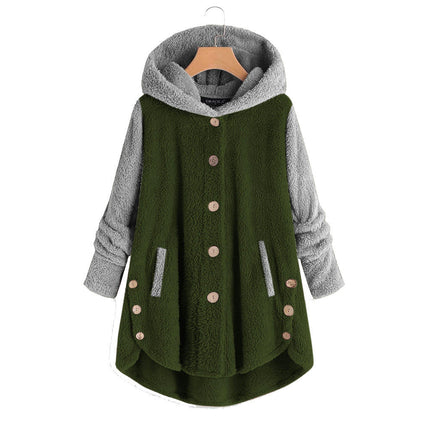 Women's Winter Long Sleeve Fuzzy Fleece Hooded Cardigans Jacket Coats with Pocket