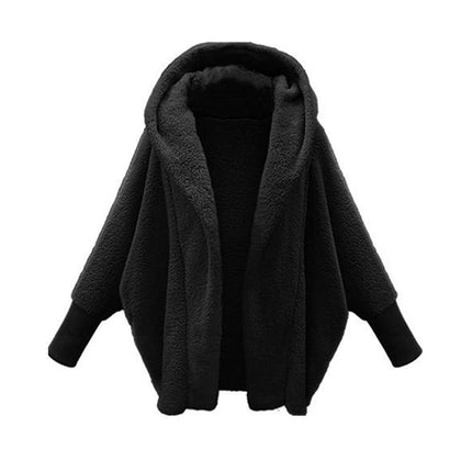 Women's Winter Long Sleeve Solid Fuzzy Open Front Hooded Cardigans Jacket Coat