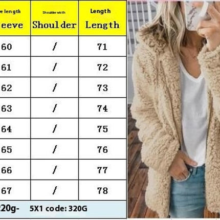 Women's Winter Coat Long Sleeve Hooded Zip Up Shaggy Jacket