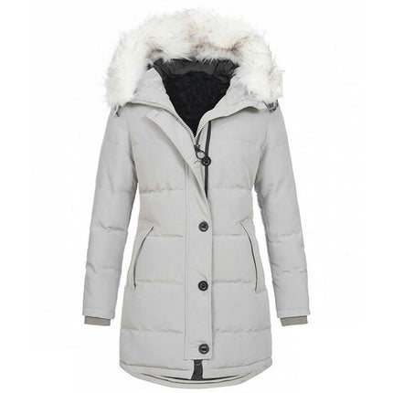 Women's Winter Thicken Puffer Coat Warm Jacket with Faux Fur Hood