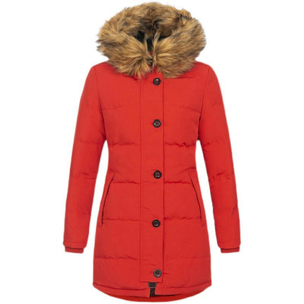 Women's Winter Thicken Puffer Coat Warm Jacket with Faux Fur Hood