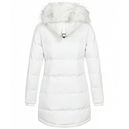 Women's Winter Thicken Puffer Coat Warm Jacket with Faux Fur Hood