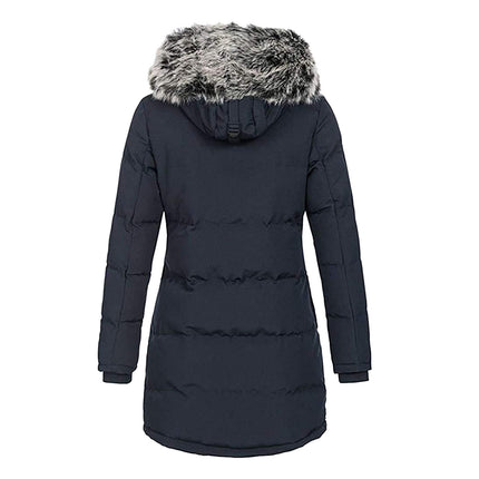 Women's Winter Thicken Puffer Coat Warm Jacket with Faux Fur Hood