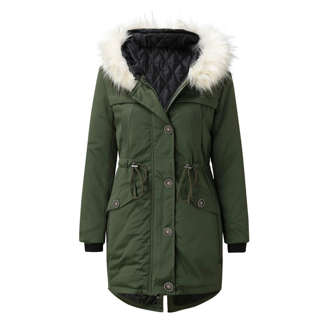 Women's Winter Thicken Coat Warm Faux Fur Hood Parka Jacket