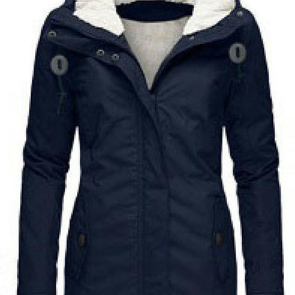 Women's Warm Winter Coat Thicken Fleece Lined Parka Jacket With Hood