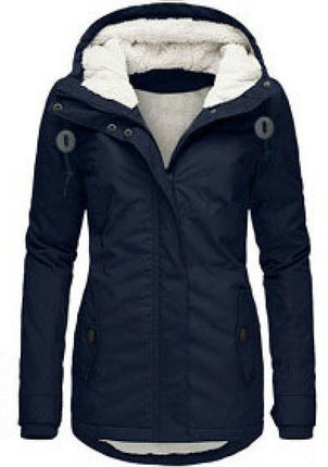 Women's Warm Winter Coat Thicken Fleece Lined Parka Jacket With Hood