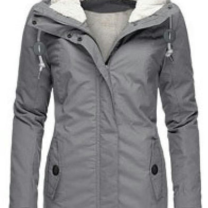 Women's Warm Winter Coat Thicken Fleece Lined Parka Jacket With Hood