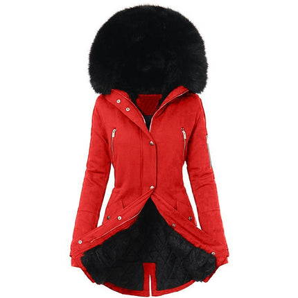 Women's Winter Thicken Coat Warm Parka Jacket with Faux Fur Hood