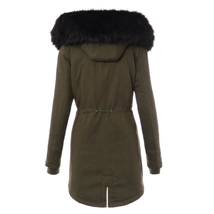 Women's Winter Thicken Coat Warm Parka Jacket with Faux Fur Hood