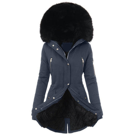 Women's Winter Thicken Coat Warm Parka Jacket with Faux Fur Hood