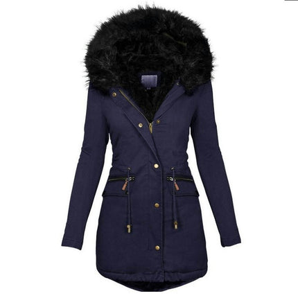 Women's Winter Jacket Coat Warm Thicken Parka Jacket with Faux Fur Hood