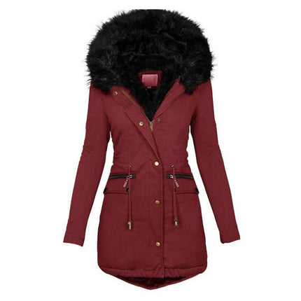 Women's Winter Jacket Coat Warm Thicken Parka Jacket with Faux Fur Hood