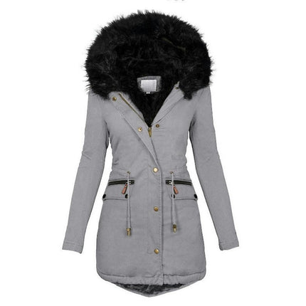 Women's Winter Jacket Coat Warm Thicken Parka Jacket with Faux Fur Hood