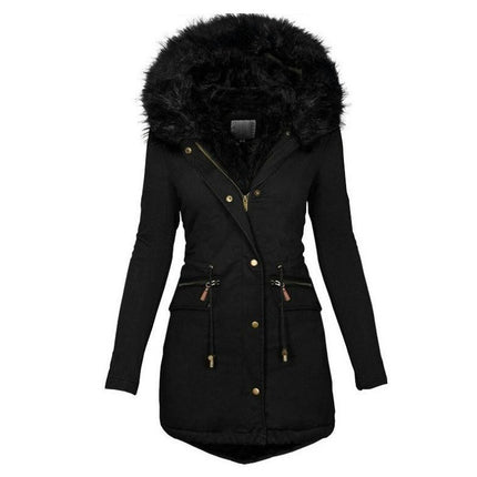 Women's Winter Jacket Coat Warm Thicken Parka Jacket with Faux Fur Hood