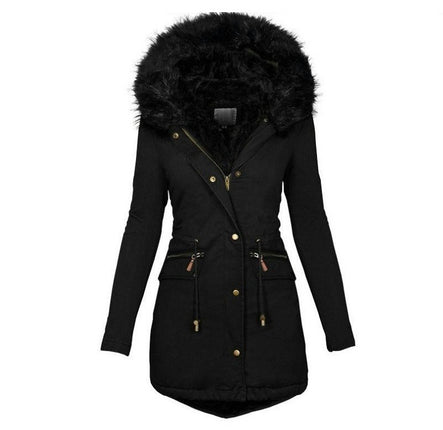 Women's Winter Jacket Coat Warm Thicken Parka Jacket with Faux Fur Hood