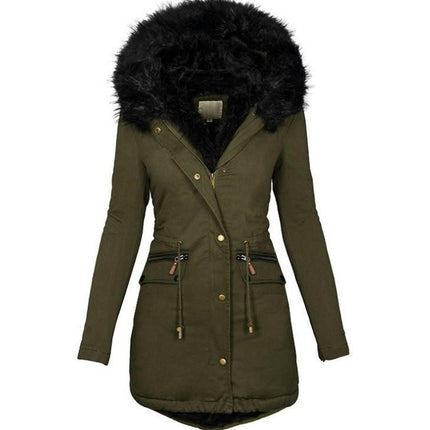 Women's Winter Jacket Coat Warm Thicken Parka Jacket with Faux Fur Hood