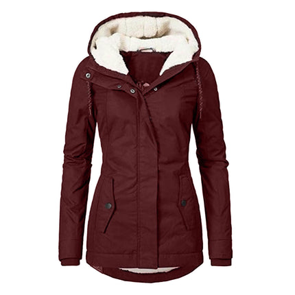 Women's Winter Warm Coat Thicken Fleece Lined Parka Jackets with Hood