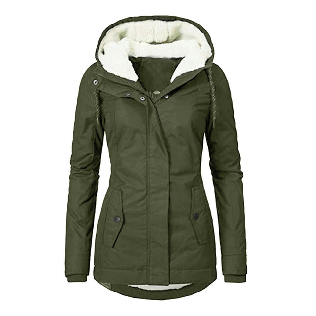 Women's Winter Warm Coat Thicken Fleece Lined Parka Jackets with Hood