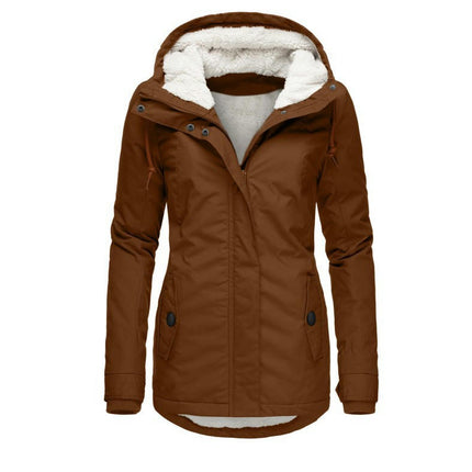 Women's Winter Warm Coat Thicken Fleece Lined Parka Jackets with Hood