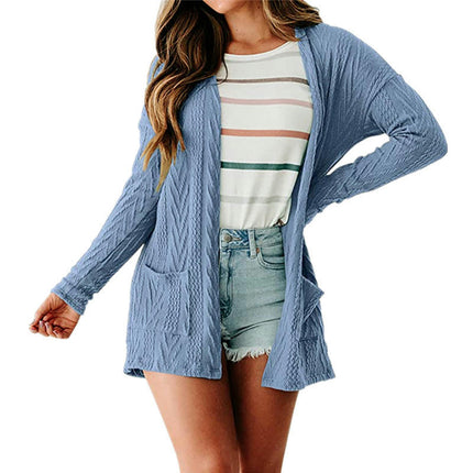 Women's Casual Lightweight Cardigan Long Sleeve Open Front with Pockets Coat