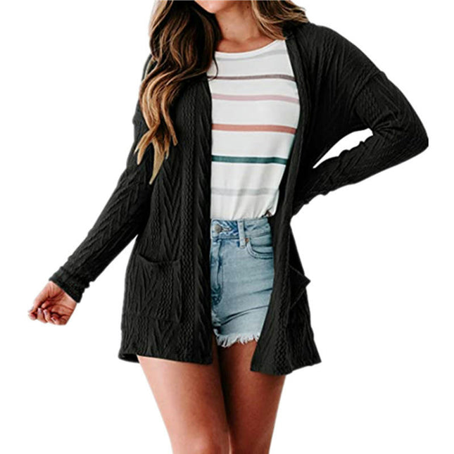 Women's Casual Lightweight Cardigan Long Sleeve Open Front with Pockets Coat