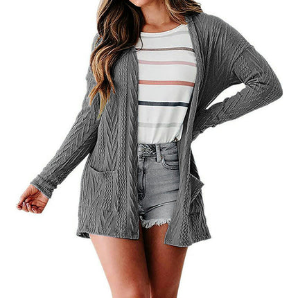 Women's Casual Lightweight Cardigan Long Sleeve Open Front with Pockets Coat