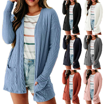 Women's Casual Lightweight Cardigan Long Sleeve Open Front with Pockets Coat