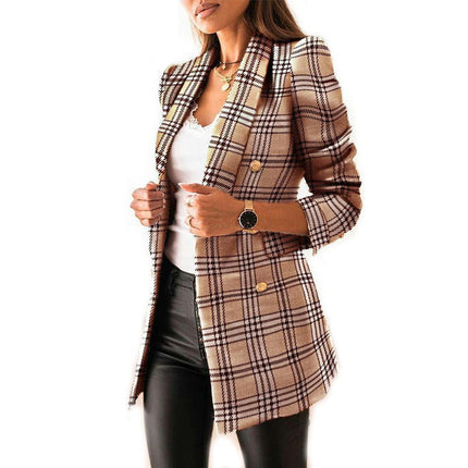 Women's Long Sleeve Blazer Slim Fit Lapel Button Down Jacket Coats Work Office Blazers