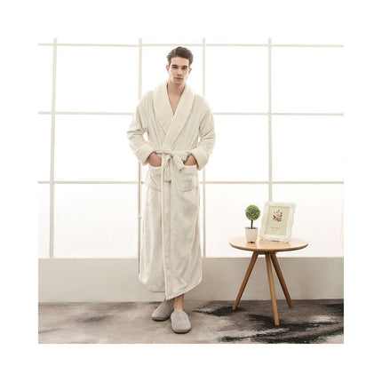 Women's Long Soft Warm Fleece Plush Bathrobe Pajamas Housecoat Nightgown