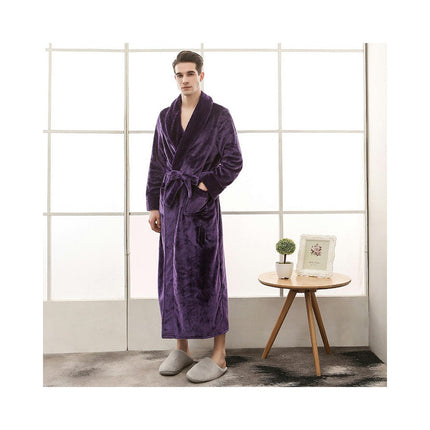 Women's Long Soft Warm Fleece Plush Bathrobe Pajamas Housecoat Nightgown