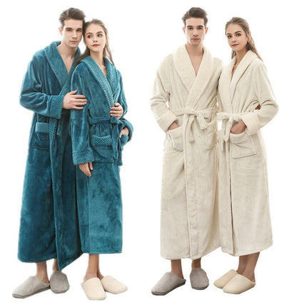 Women's Long Soft Warm Fleece Plush Bathrobe Pajamas Housecoat Nightgown