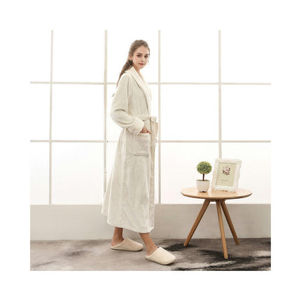 Women's Long Soft Warm Fleece Plush Bathrobe Pajamas Housecoat Nightgown