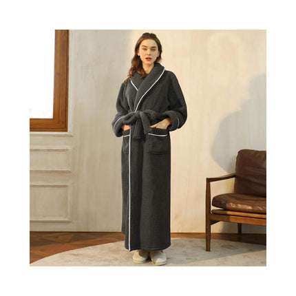 Women's Robe Soft Plush Warm Spa Long Bathrobe for Ladies Sleepwear Winter