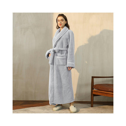 Women's Robe Soft Plush Warm Spa Long Bathrobe for Ladies Sleepwear Winter