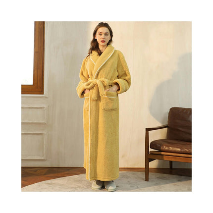 Women's Robe Soft Plush Warm Spa Long Bathrobe for Ladies Sleepwear Winter