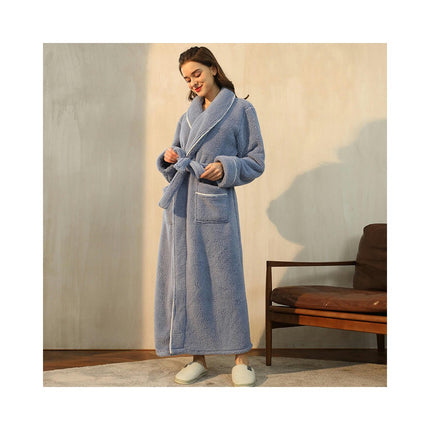 Women's Robe Soft Plush Warm Spa Long Bathrobe for Ladies Sleepwear Winter