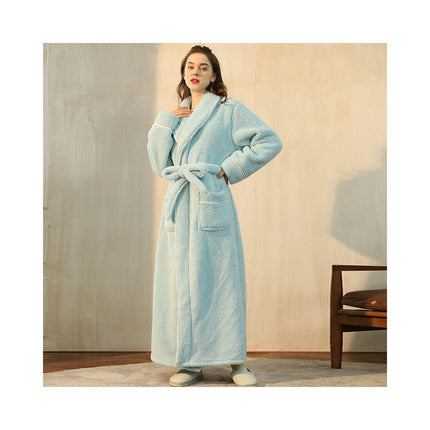 Women's Robe Soft Plush Warm Spa Long Bathrobe for Ladies Sleepwear Winter