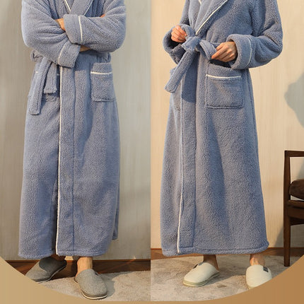 Women's Robe Soft Plush Warm Spa Long Bathrobe for Ladies Sleepwear Winter