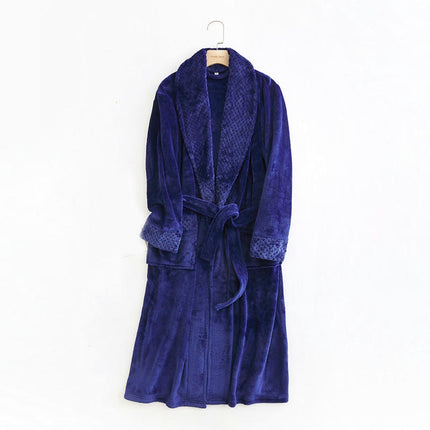 Women's Plush Fleece Robe Cozy Warm Bathrobe Fuzzy Spa Robe with Pockets