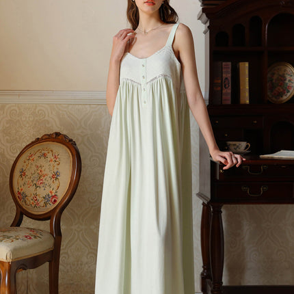 Women's Nightgowns Long Sleeveless Night gown Soft Ladies Nightdress