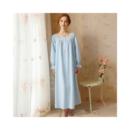 Women's Vintage Victorian Nightgown Long Sleeve Sleepwear Lounge Dress