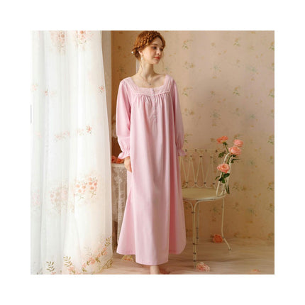 Women's Vintage Victorian Nightgown Long Sleeve Sleepwear Lounge Dress