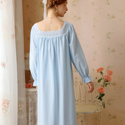 Women's Vintage Victorian Nightgown Long Sleeve Sleepwear Lounge Dress