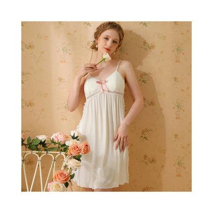 Sleeveless Nightgowns for Women Soft Short Sleepwear V Neck Lace Sleep Dress